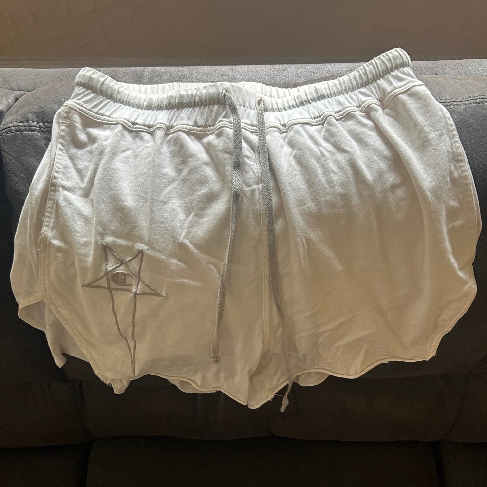 Rick Owens champion shorts white x-small